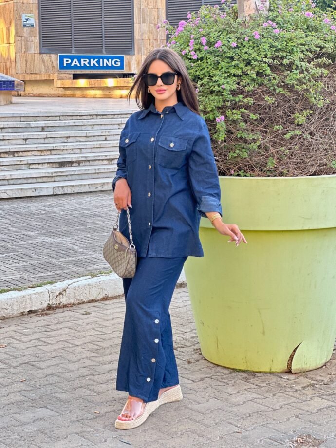 Ensemble en jean deux pièces - طقم جينز قطعتين – Image 2