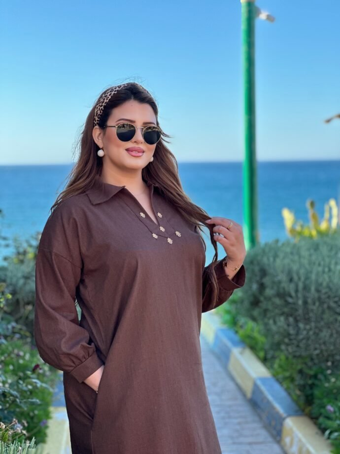 Robe Tunisienne en lin Qualité Premium Taille Standard – Image 4