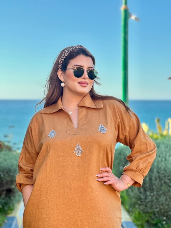 Robe Tunisienne en lin Qualité Premium Taille Standard – Image 6