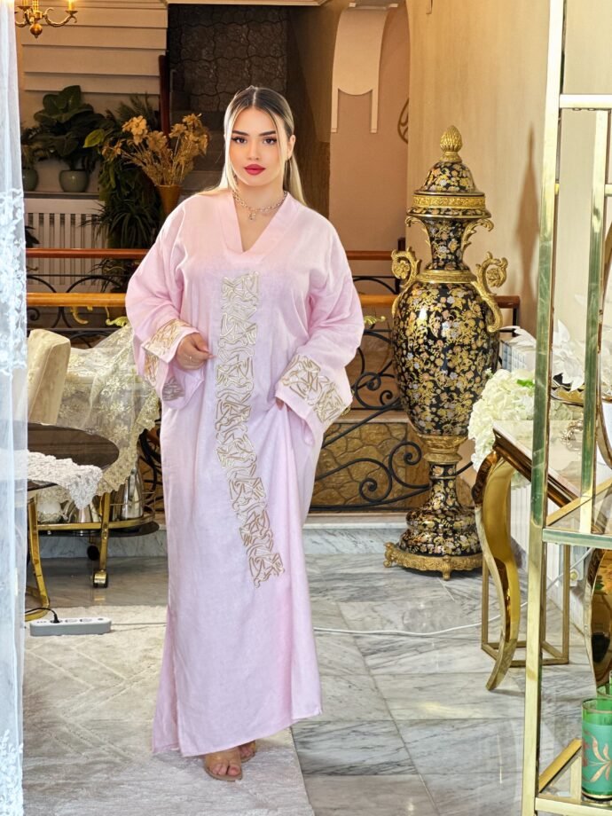 Robe en lin avec broderie haute qualité  Taille standard – Image 10